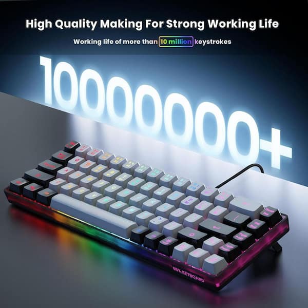 Yichuhaoxi 65% Gaming Keyboard-Wired Backlit Mini Keyboard with 68