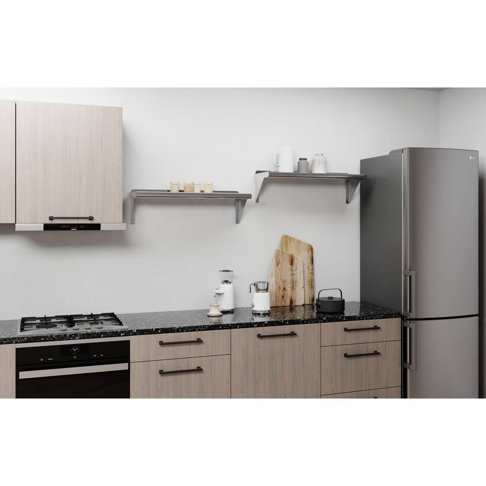 30" Stainless Steel Wall Shelf with Brackets for Kitchen and Garage