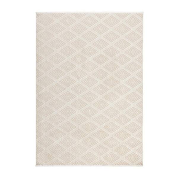 TOWN & COUNTRY LIVING Everyday Rein Solid Diamond Beige 8 ft. x 10 ft. Machine Washable Area Rug
