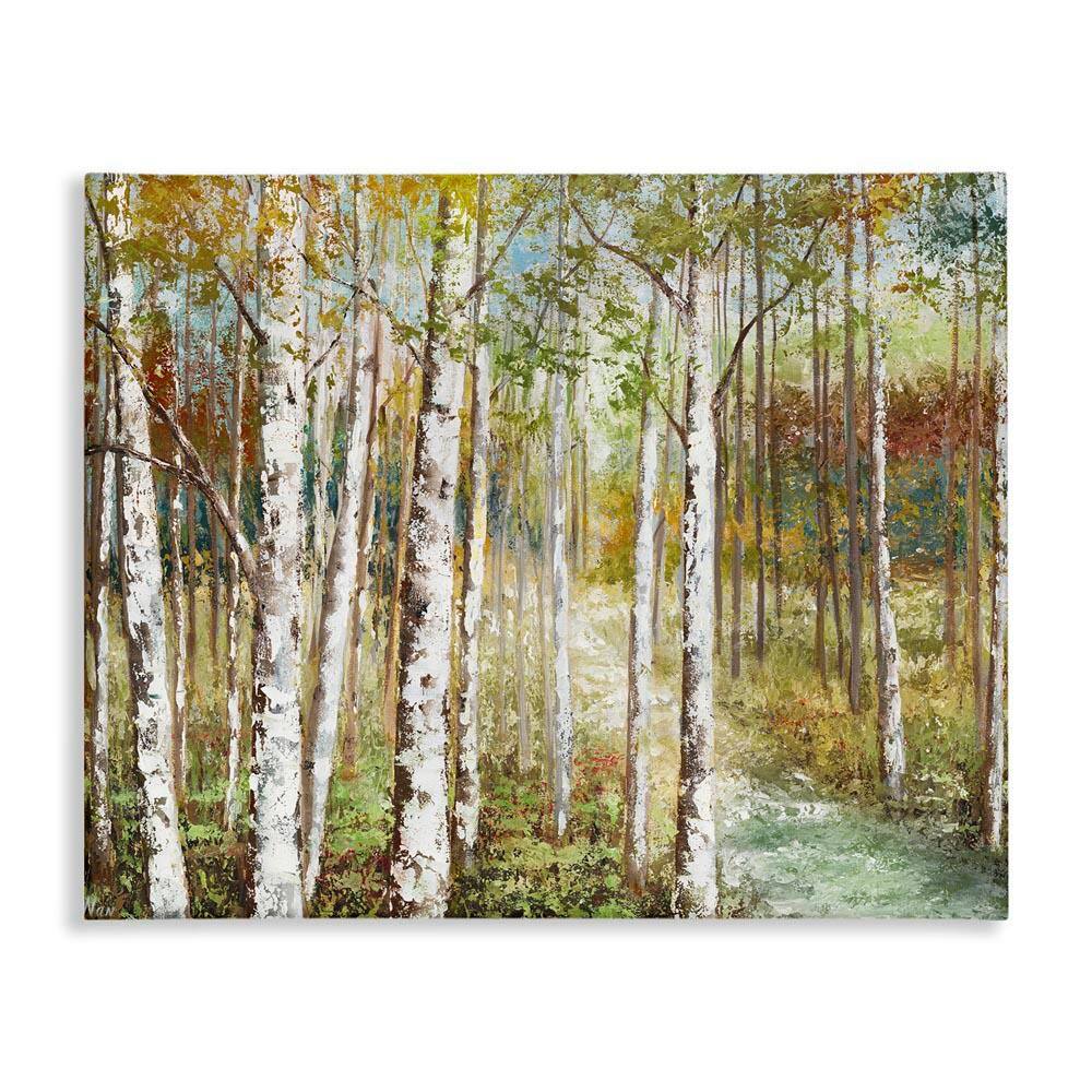 Birch Orchard Grove Hiking Path Passage Impressionist Painting by Nan Unframed Graphic Nature Art Print 36 in. x 48 in. price history on PriceWatchPro