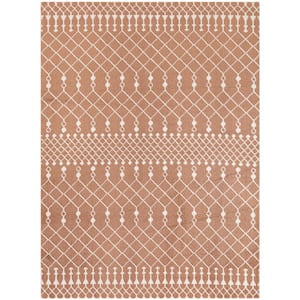 Astra Machine Washable Copper 5 ft. x 7 ft. Moroccan Transitional Area Rug