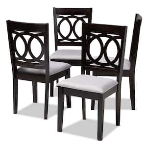 Lenoir Gray and Espresso Fabric Dining Chair (Set of 4)