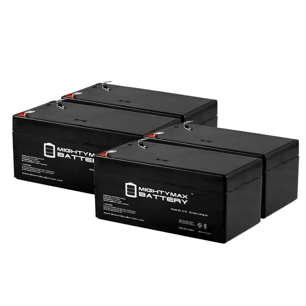 12-Volt 3AH SLA Replacement Battery for MK ES3-12 - 4 Pack price history on PriceWatchPro