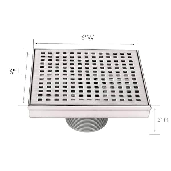 Design House 6 in. Square Shower Drain Modern Contemporary