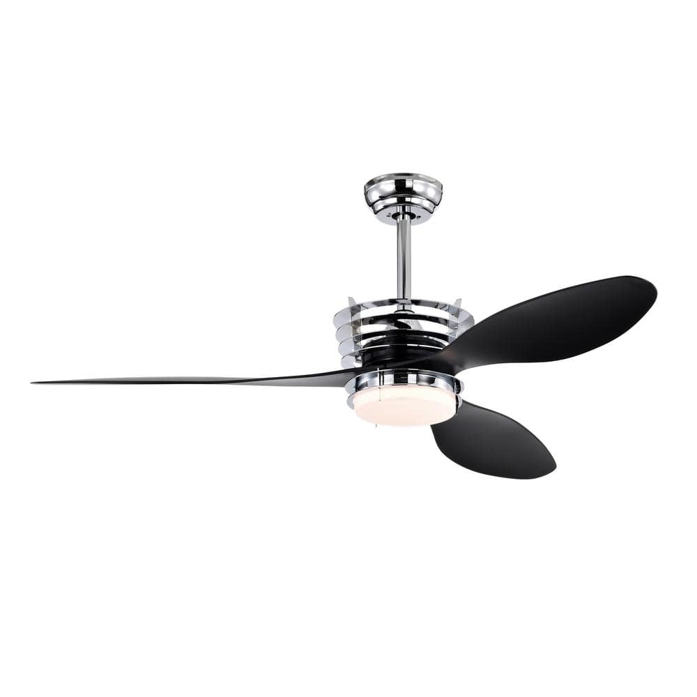 52 in. ABS Blades Indoor Black and Chrome DC Motor Standard Ceiling Fan with Bright White Integrated LED and 2-Down Rods price history on PriceWatchPro
