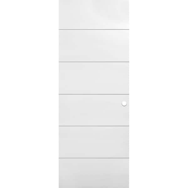 Masonite 30 in. x 80 in. No Panel Melrose Primed Hollow Core Composite Interior Door Slab with Bore