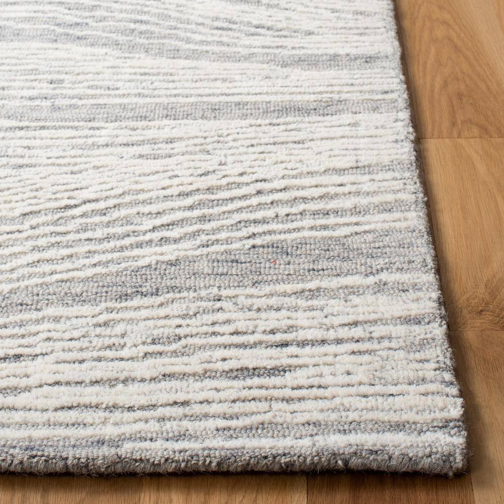 Gray Hand-Tufted Wool 8' x 10' Rectangular Area Rug