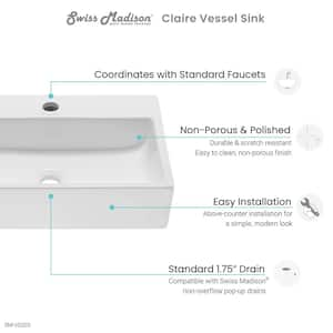 Claire Vessel Sink in Glossy White