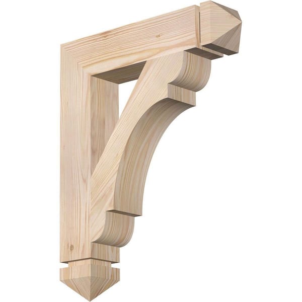 Ekena Millwork 3.5 in. x 22 in. x 18 in. Douglas Fir Olympic Arts and Crafts Smooth Bracket