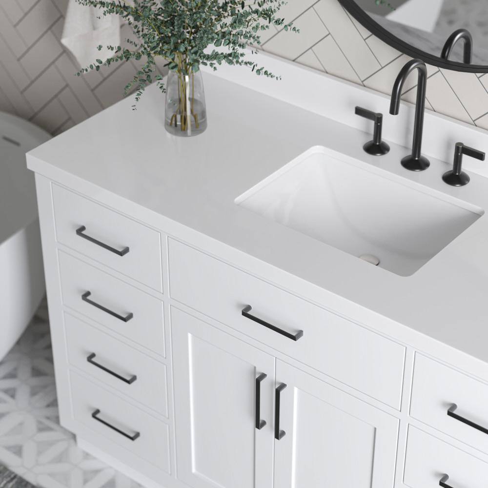 Hepburn 55" White Freestanding Single Basin Vanity Set