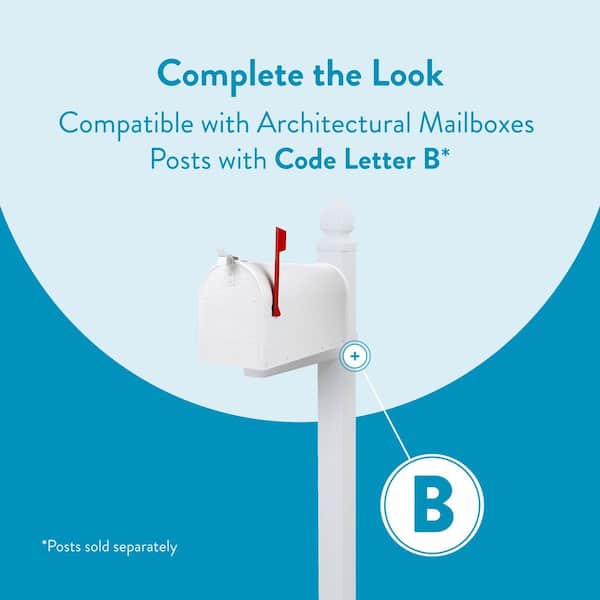 Admiral Textured White, Large, Aluminum, Post Mount Mailbox