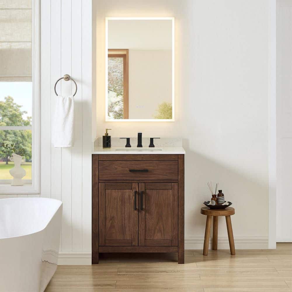 Beckett 30 in. Single Freestanding Dark Walnut Bath Vanity with Top price history on PriceWatchPro