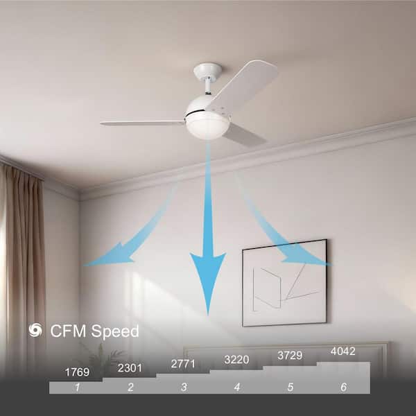 Hampton Bay Phipps 44 in. Indoor Matte White Ceiling Fan with
