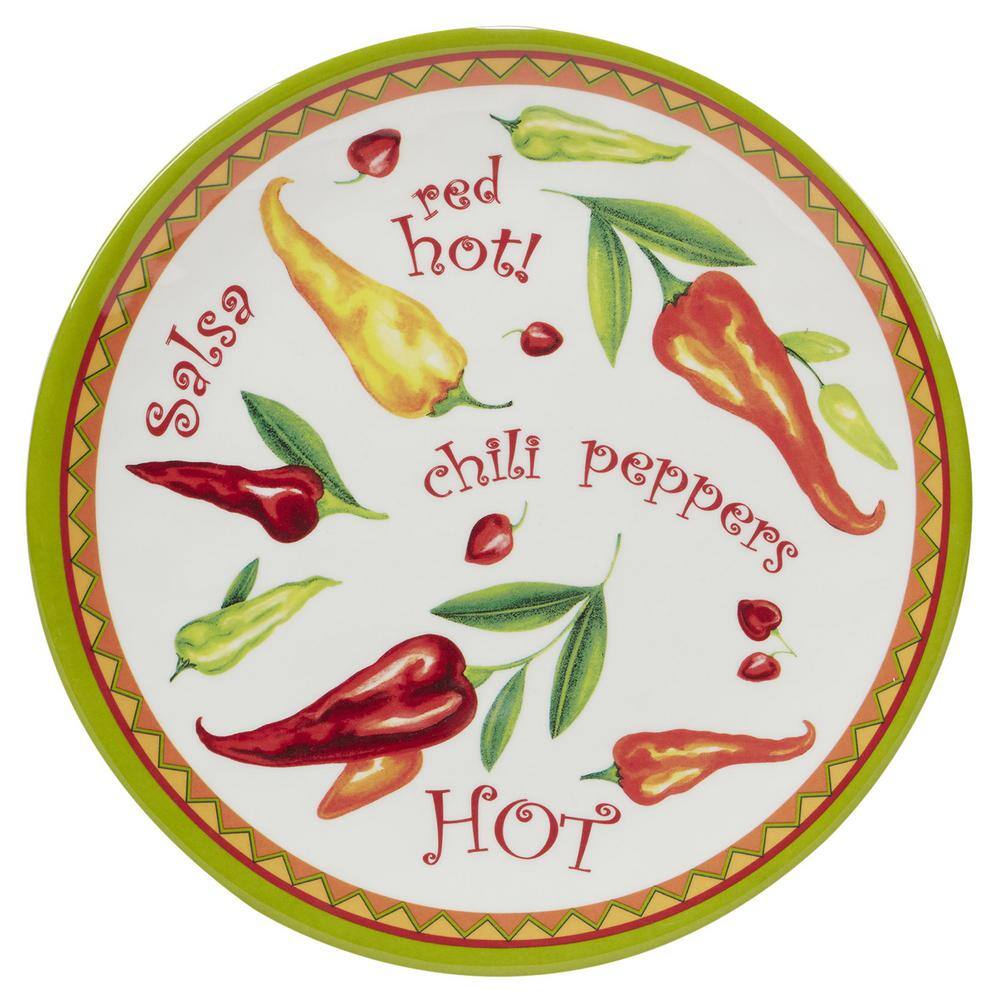 Red Hot Chili Pepper Melamine Dinnerware Set, Service for 4