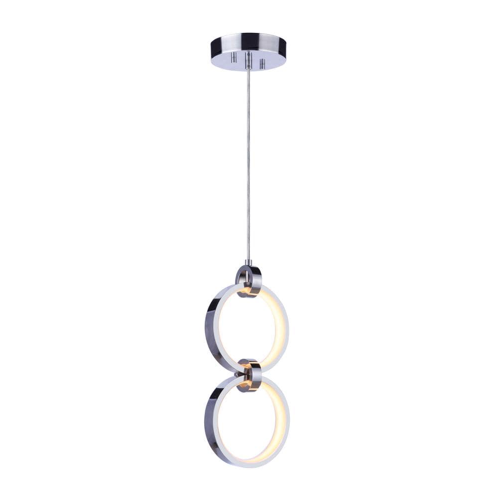 Modern Chrome Frosted Glass LED Pendant Light