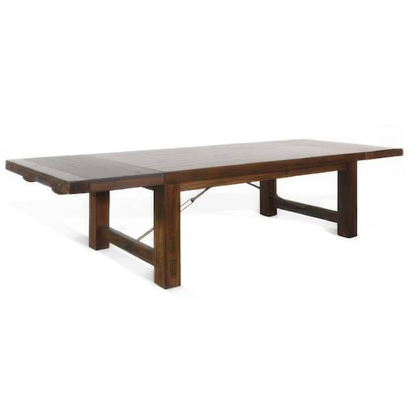 Benjara Reggie Brown and Gold Wood 42 in. 4-Legs Dining Table Seats-12