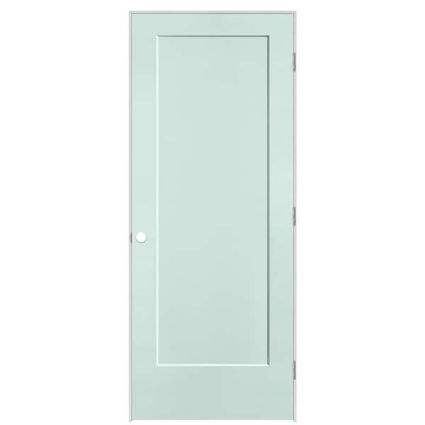Masonite 32 in. x 80 in. 1-Panel Lincoln Park Left-Hand Hollow Core Sea Glass Molded Composite Single Prehung Interior Door