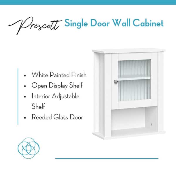 RiverRidge Prescott 16.5-in x 20.5-in x 7.06-in White Soft Close Bathroom Wall Cabinet