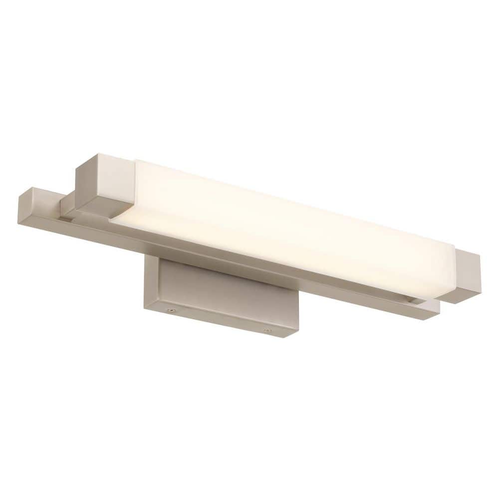 Albion 20 in. 1-Light Brushed Nickel LED Modern Contemporary Bathroom Vanity Light Bar with White Acrylic Shade price history on PriceWatchPro