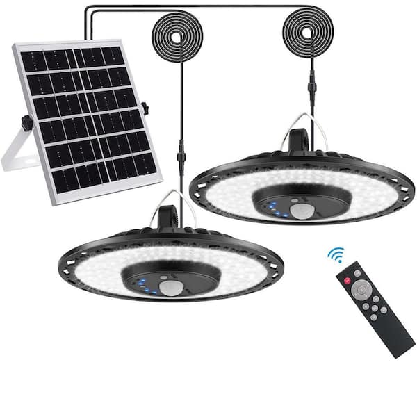 Solar Powered Shed Light 3000LM Pendant with Switch Remote Timer 3 CCT IP65 Waterproof for Barn Gazebo Garage