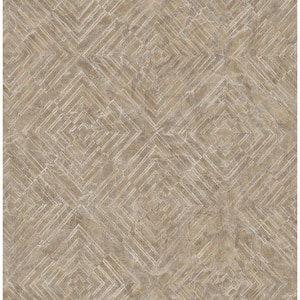 Labyrinth Bronze Geometric Paper Strippable Roll Wallpaper (Covers 56.4 sq. ft.)