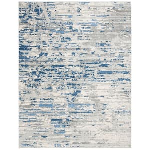Jasper Ivory/Blue 10 ft. x 13 ft. Geometric Abstract Area Rug