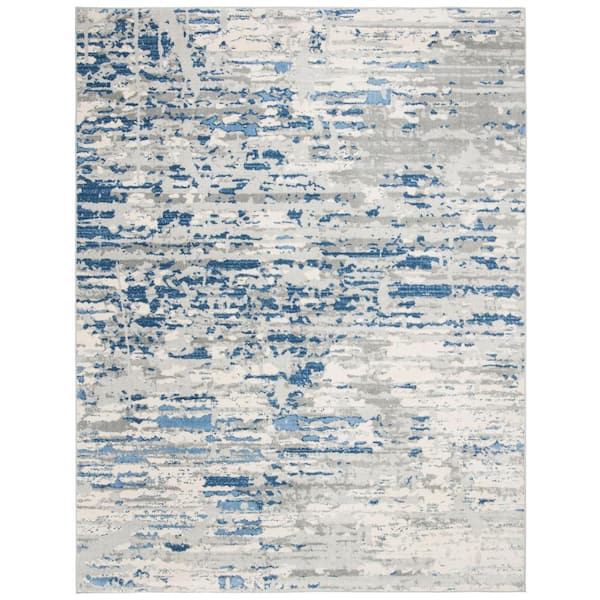 SAFAVIEH Jasper Ivory/Blue 10 ft. x 13 ft. Geometric Abstract Area Rug