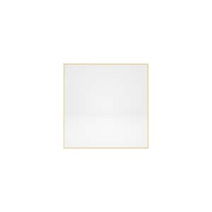 Nuvia 30 in. W x 30 in. H Square Framed Wall Bathroom Vanity Mirror in Brushed Gold