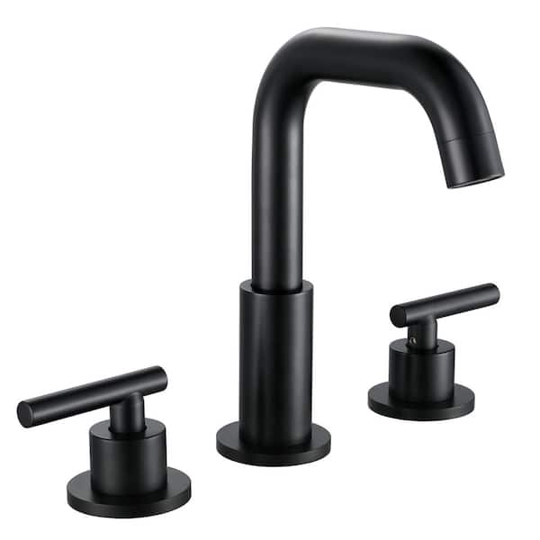 Zalerock Line 8 in. Widespread Double Handle Bathroom Faucet with 360 ...