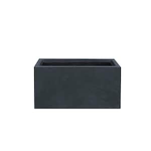23.8 in. L Rectangular Charcoal Finish Lightweight Concrete Long Low Planter with Drainage Hole, Modern Outdoor/Indoor