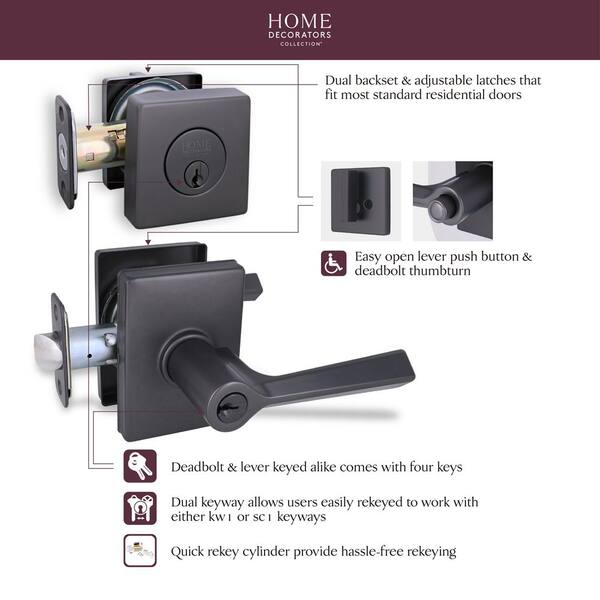 Home Decorators Collection Wilshire Gun Metal Single Cylinder Door
