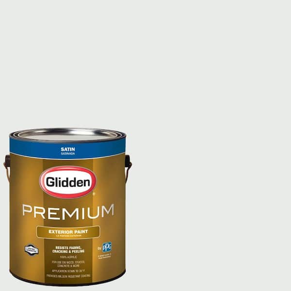 Glidden Premium 1-gal. #HDGCN09U Winter Walk White Satin Latex Exterior ...