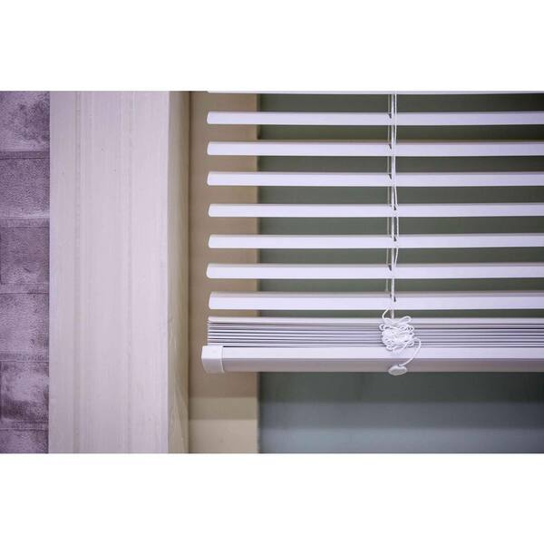 White Cordless 1 In Vinyl Mini Blind 47 In W X 64 In L 201706024 The Home Depot