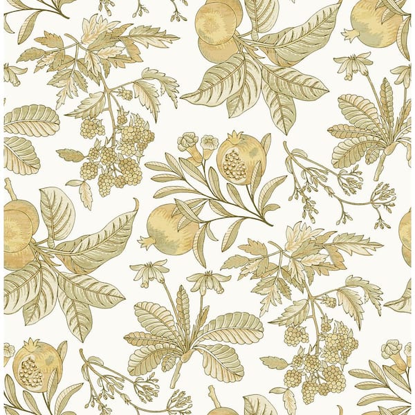 A-Street Prints Cecilia Yellow Honey Fruit Matte Non Woven Wallpaper Sample