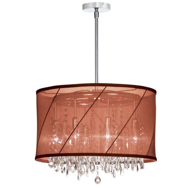 Filament Design Catherine 6 Light Incandescent Polished Chrome Chandelier with Red Shades