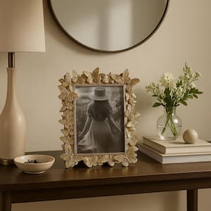5 in. x 7 in. Gold Polyresin In Bloom Photo Frame