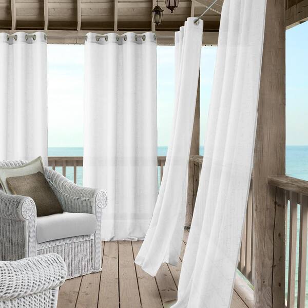 Elrene Bali Sheer Indoor/Outdoor Window Curtain with Tieback