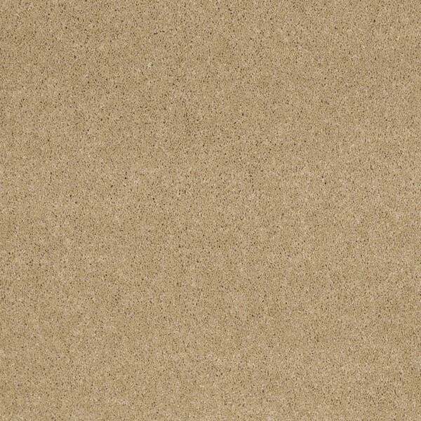 SoftSpring Carpet Sample - Miraculous I - Color Warm Almond Texture 8 in. x 8 in.