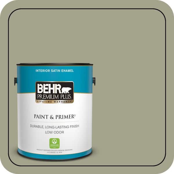 BEHR PREMIUM PLUS 1 gal. #400F-5 Promenade Satin Enamel Low Odor Interior Paint & Primer