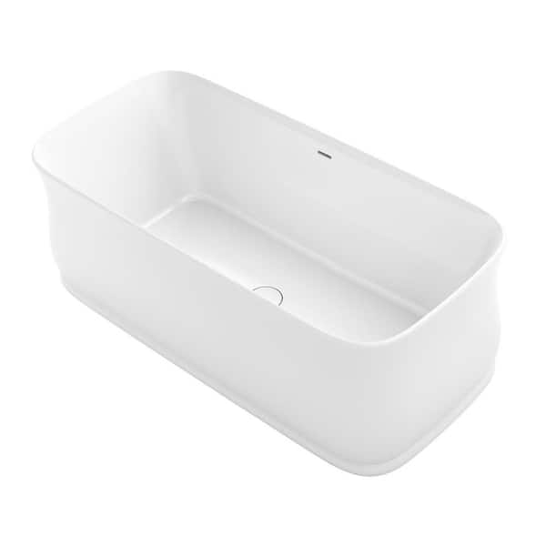 Imperator 66 in. x 31 in. Soaking Bathtub with Center Drain in White