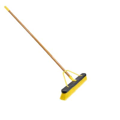 24 in. Multi-Surface Push Broom with Wood Handle