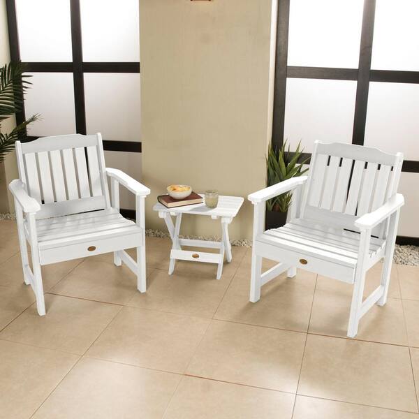 Lehigh White 3-Piece Recycled Plastic Outdoor Conversation Set
