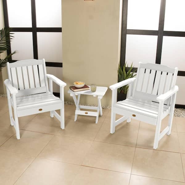 Lehigh White 3-Piece Recycled Plastic Outdoor Conversation Set