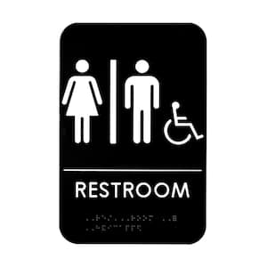 9 in. x 6 in. Unisex Handicap Braille Restroom Sign (10-Pack)