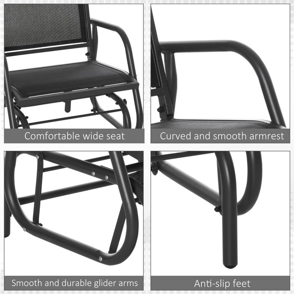 Breezy Summer Outdoor Glider Chair with Breathable Mesh and Steel Frame