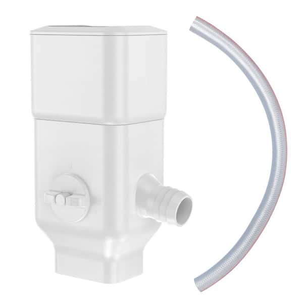 3 in. x 4 in. and 2 in. x 3 in. Downspout Rainwater Diverter Rain Collection Accessory with Adjustable Valve, 4 ft. Hose