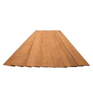3/16 in. x 5-1/8 in. x 46-1/2 in. Amber Rustic Pine Wood Plank Self-Adhesive (10-Pack)