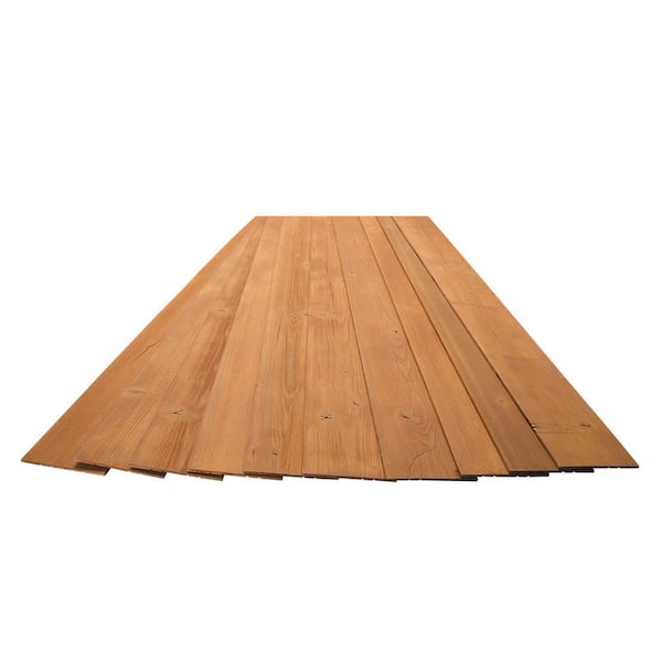 American Pro Decor 3/16 in. x 5-1/8 in. x 46-1/2 in. Amber Rustic Pine Wood Plank Self-Adhesive (10-Pack)