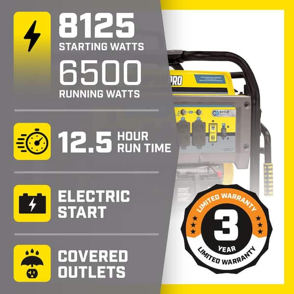 8125/6500-Watt ChampionPRO Commercial Grade OSHA Compliant Portable Generator with Electric Start and CO Shield
