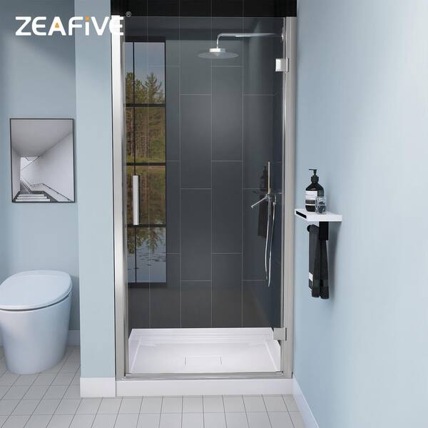 Zeafive 34 to 35-1/4 in. W x 72 in. H Frameless Pivot Swing Shower